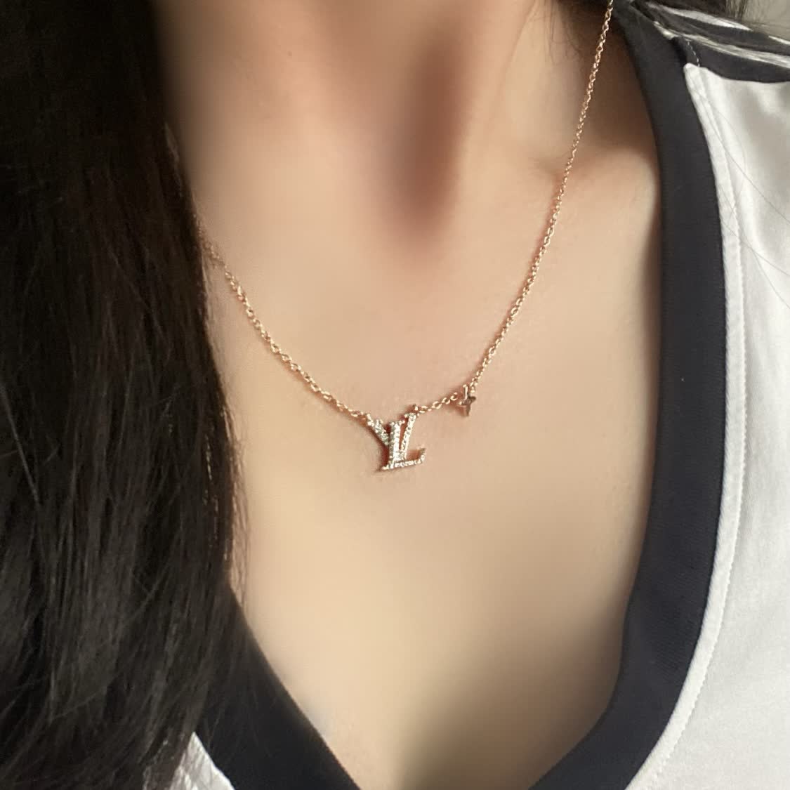 Louis Vuitton Gold & Silver Letter Necklaces Set